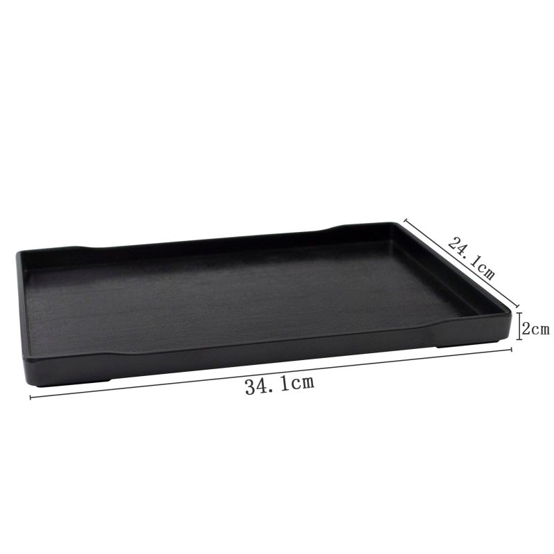 OMEM Reptile Bowl Large Food and Water Dish Enough Space Also Fit for Bath Simulated Wood Grain Surface (XL, Black) - Image 2